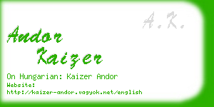 andor kaizer business card